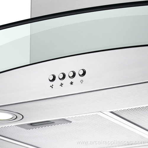 Curved glass Cooker Hood 502 60/90cm